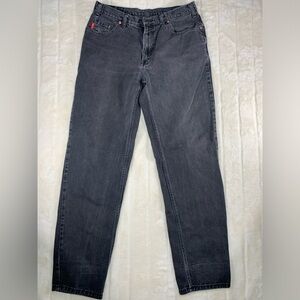 Vintage Mustang Straight Jeans Mens *34x33* Black Light Wash American Western‎